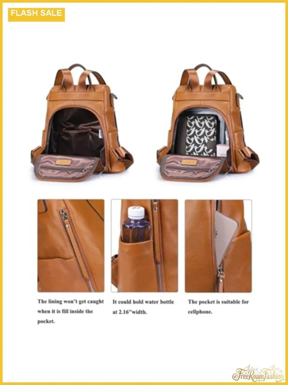 Genuine Leather Backpack Purse for Women Anti-Theft Rucksack with Tablet Pocket